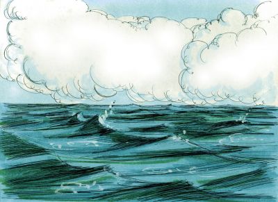 Illustration til Første Mosebog 1:9