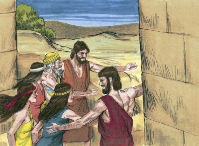 Illustration for Genesis 19:16