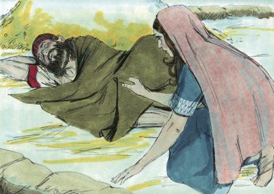 Illustration for Ruth 3:7