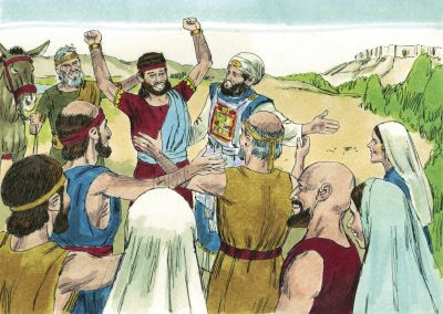 Illustration for 1 Kings 1:40
