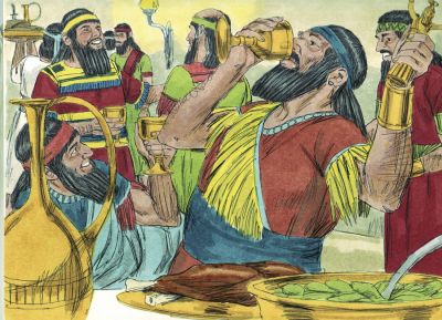 Illustration for Daniel 5:4