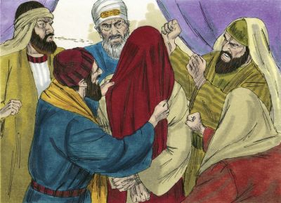 Illustration for Matthew 26:67